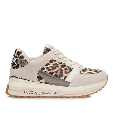  LIU JO MAXI WONDER COW 91 stylowe sneakresy damskie z motywem panterki