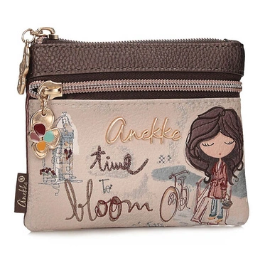 Portfel damski Anekke 43709-002 MONEDERO PURSE TULIP brązowy jednokomorowy