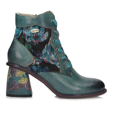 Stylowe botki na obcasie Laura Vita 0007185 EVCAO 83 - Bleu SO68259-83