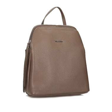 Dwukomorowy Włoski skórzany Plecak Toscanio E52 beż D40