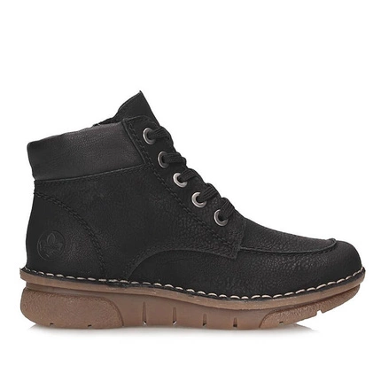 Wygodne czarne botki damskie Rieker 73303-00