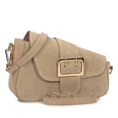 Stylowa zamszowa Listonoszka Torebka na ramię Toscanio G57 beż D05