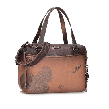 Torebka damska Anekke 43821-187 BOLSO HANDBAG DE ASA CORTA SINTETICO ORCHESTRA brązowa jednokomorowa zapinana na zamek do ręki