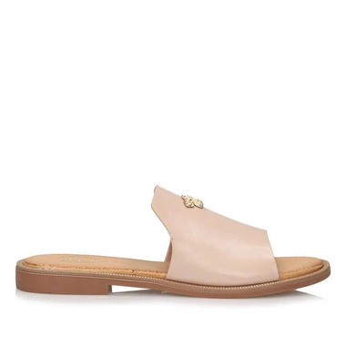 Modne klapki damskie na płaskiej podeszwie Filippo DK6975/25 BE