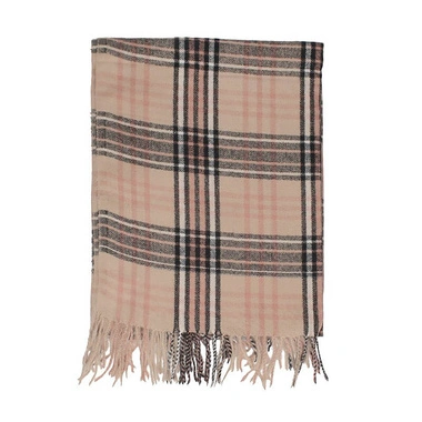 Szal w kratkę Art of Polo sz22275-2 beżowy