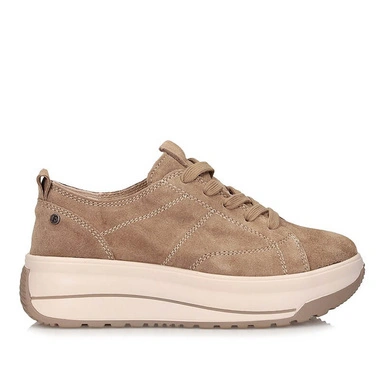 Sneakersy damskie Filippo DP7959/26 BE beżowe skórzane sznurowane na platformie