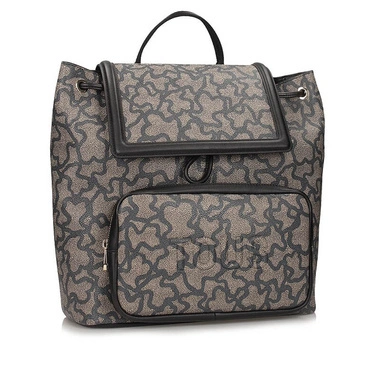 Plecak damski Tous 2001405153 MOCHILA K ICON BLACK-MULTI kolorowy jednokomorowy zapinany na magnes do ręki i na ramię