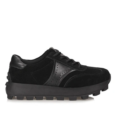 Sneakersy damskie Filippo DP7976/26 BK czarne skórzane sznurowane na platformie