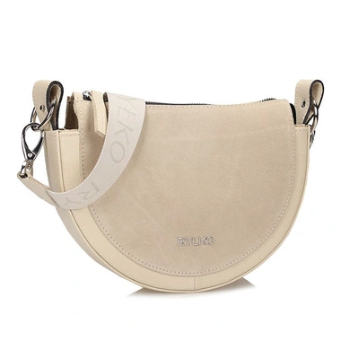 Torebka damska Ryłko R10126TB_3QP beżowa listonoszka zamszowa