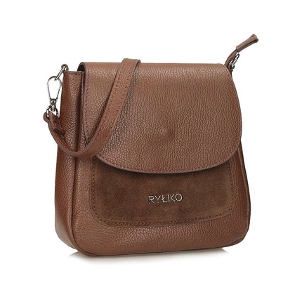 Skórzana codzienna brązowa listonoszka damska Ryłko R40885TB_6QD