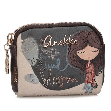 Portfel damski Anekke 43709-018 MONEDERO PURSE TULIP granatowy jednokomorowy zapinany na zamek