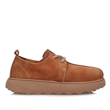Półbuty damskie Ravini 251083 TAN SUEDE brązowe barefoot sznurowane