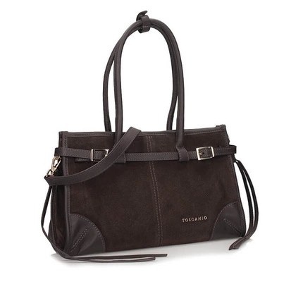 Modna skórzana torebka damska Toscanio G90 C.BRĄZ D23