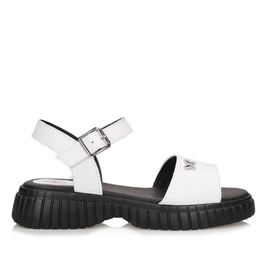 Klasyczne skórzane sandały damskie Filippo DS6811/25 WH