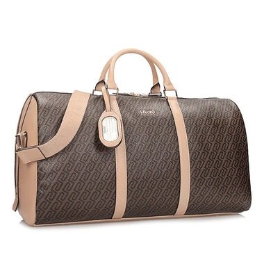 Torba damska Liu Jo AA6190 E1118 C3904 TRAVEL BAG brązowa podróżna na zamek z regulowanym paskiem