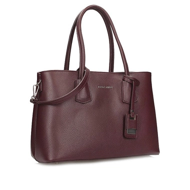 Elegancka Skórzana włoska Torebka Toscanio C255 BORDOWA