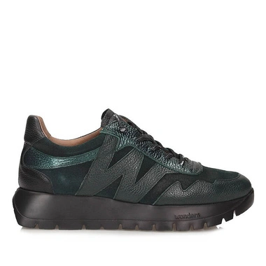 Sneakersy damskie Wonders A-24110 Odisei 110 WILD I ALPINE TREND zielone wsuwane na platformie skórzane