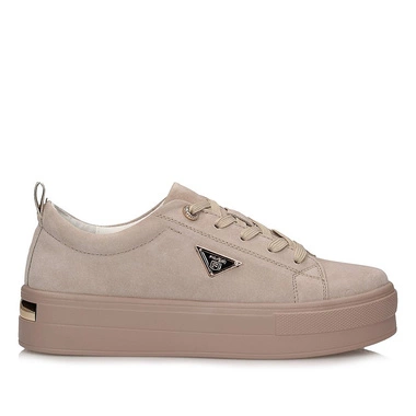 Skórzane Półbuty sneakersy na platformie Filippo DP3533/25 BE