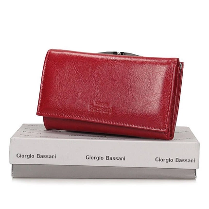 Czerwony elegancki portfel Giorgio Bassani 042 