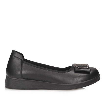 Komfortowe skórzane półbuty damskie Loretta Vitale W9918A BLACK