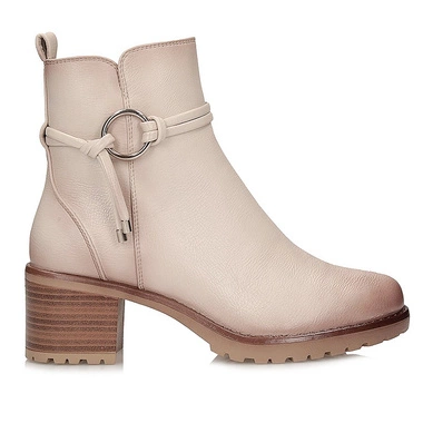 Eleganckie beżowe botki damskie na obcasie Potocki 25-12527BG