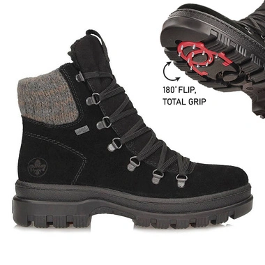 Botki damskie Rieker TEX X8200-00 Non-Slip System Antypoślizgowe z rakami
