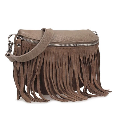 Zamszowa Stylowa Nerka Saszetka Toscanio G132 C.beż D40