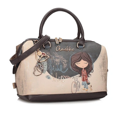 Torebka damska Anekke 43701-123 BOLSO HANDBAG DE ASA CORTA TULIP granatowa do ręki zapinana na zamek