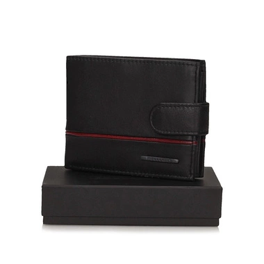 Skórzany pojemny portfel Bellugio TMM-80R-035-032 black/red RFID
