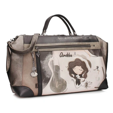 Torba podróżna damska Anekke 43808-401 BOLSA DE VIAJE TRAVEL BAG SINTETICO ORCHESTRA szara jednokomorowa zapinana na zamek do ręki