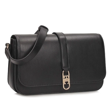 Klasyczna czarna listonoszka damska Tommy Hilfiger AW0AW17723 BDS TH LIBRE FLAP CROSSOVER