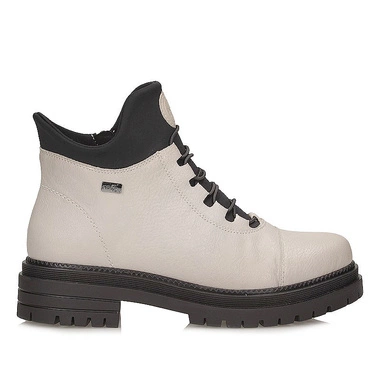 Botki damskie Rieker Y3163-60 beżowe zapinane na zamek