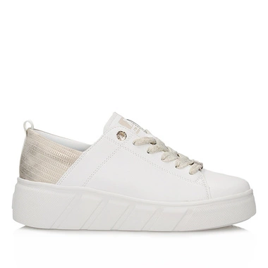 Wygodne półbuty sneakersy damskie Rieker W2602-81 białe