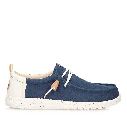 Klasyczne półbuty męskie Heydude Wally CRAFT LINEN 43086-4UA blue/white