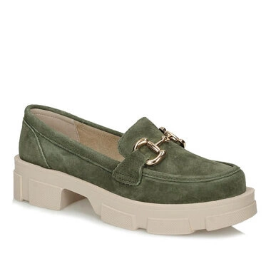 Zamszowe półbuty mokasyny Loafersy Filippo DP6100/24 KH