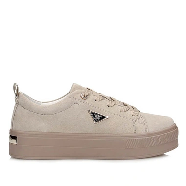 Półbuty damskie Filippo DP3533/26 beżowe sneakersy sznurowane skórzane