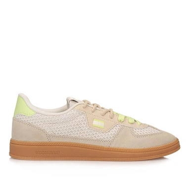 Sneakersy damskie Tommy Hilfiger Jeans EN0EN029860LKW8B white/lime beżowe sznurowane