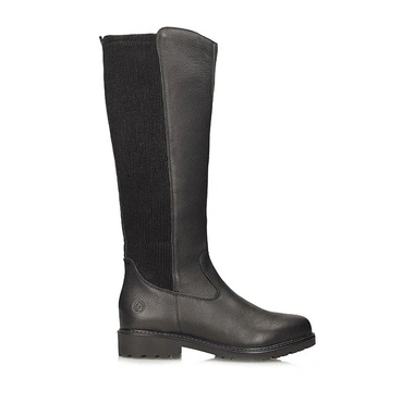 Kozaki damskie Remonte R6594-00 czarne na zamek skórzane