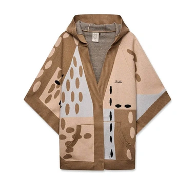 Ponczo damskie Anekke 43274-011 PONCHO DE PUNTO CAPUCHA BEIGE beżowe duże