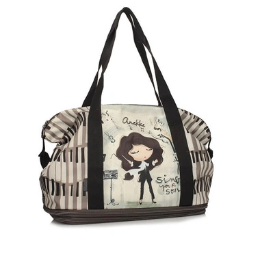 Torba podróżna Anekke 43588-002 BOLSO EXTENSIBLE BAG VIAJE TEXTIL ORCHESTRA zielona jednokomorowa zapinana na zamek na ramię