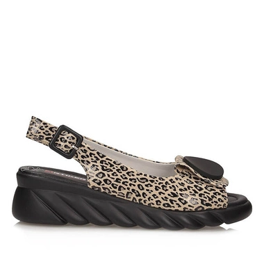 Stylowe Sandały damskie na platformie Artiker 56C2186 LEOPARD PRINT
