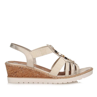 Złote sandały damskie Remonte R6264-91