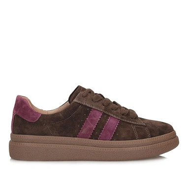 Sneakersy damskie Filippo DP7981/26 D BR brązowe skórzane sznurowane na platformie