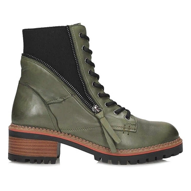 Botki trzewiki  workery na zamek damskie Manitu 960338-07 zielone