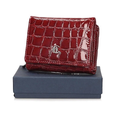 Skórzany mały Portfel damski Canaletto 2003-C-s72/RFID czerwony