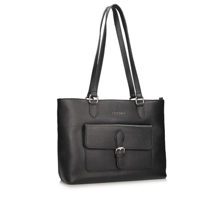 Elegancka Skórzana włoska Torebka Toscanio F232 CZARNA