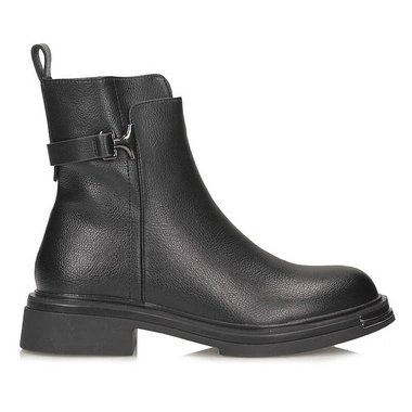 Botki damskie Filippo DBT8044/26 BK czarne skórzane zapinane na zamek na obcasie