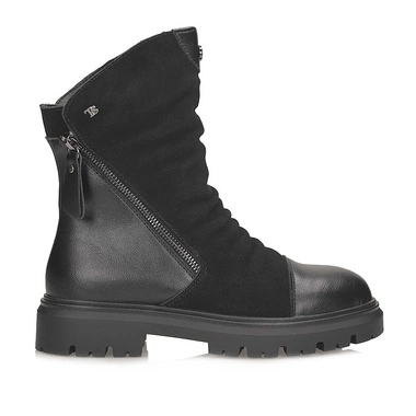 Wygodne Skórzane Botki Trzewiki na obcasie T.Sokolski HW Z25-163 BLK