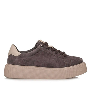 Sneakersy damskie Filippo DP6119/26 BR BE brązowe skórzane sznurowane na platformie