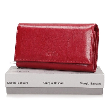 Czerwony portfel skórzany Giorgio Bassani 035 -s12